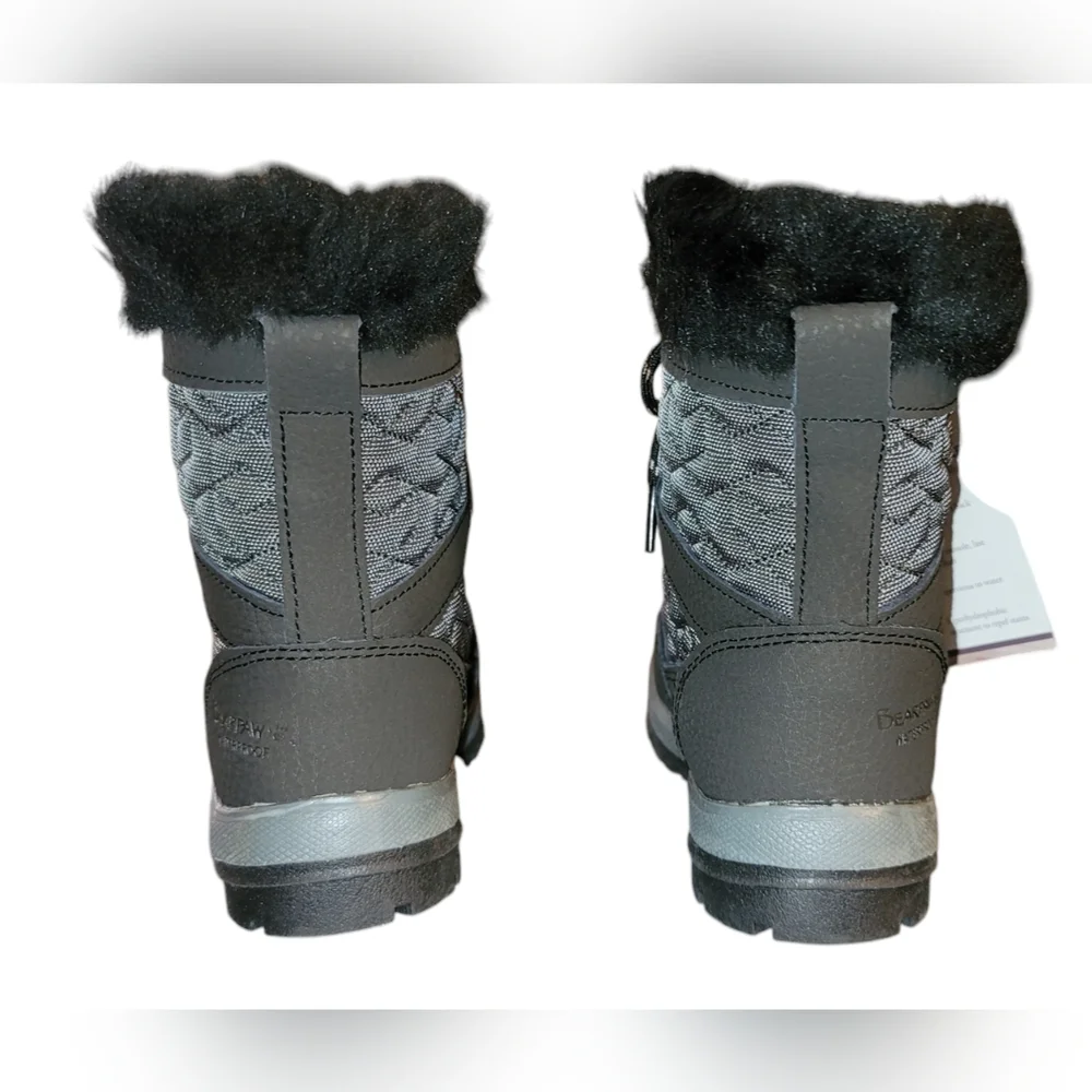 NWT BearPaw Waterproof Marina Gray Snow Boots Size 2 - Picture 3 of 9